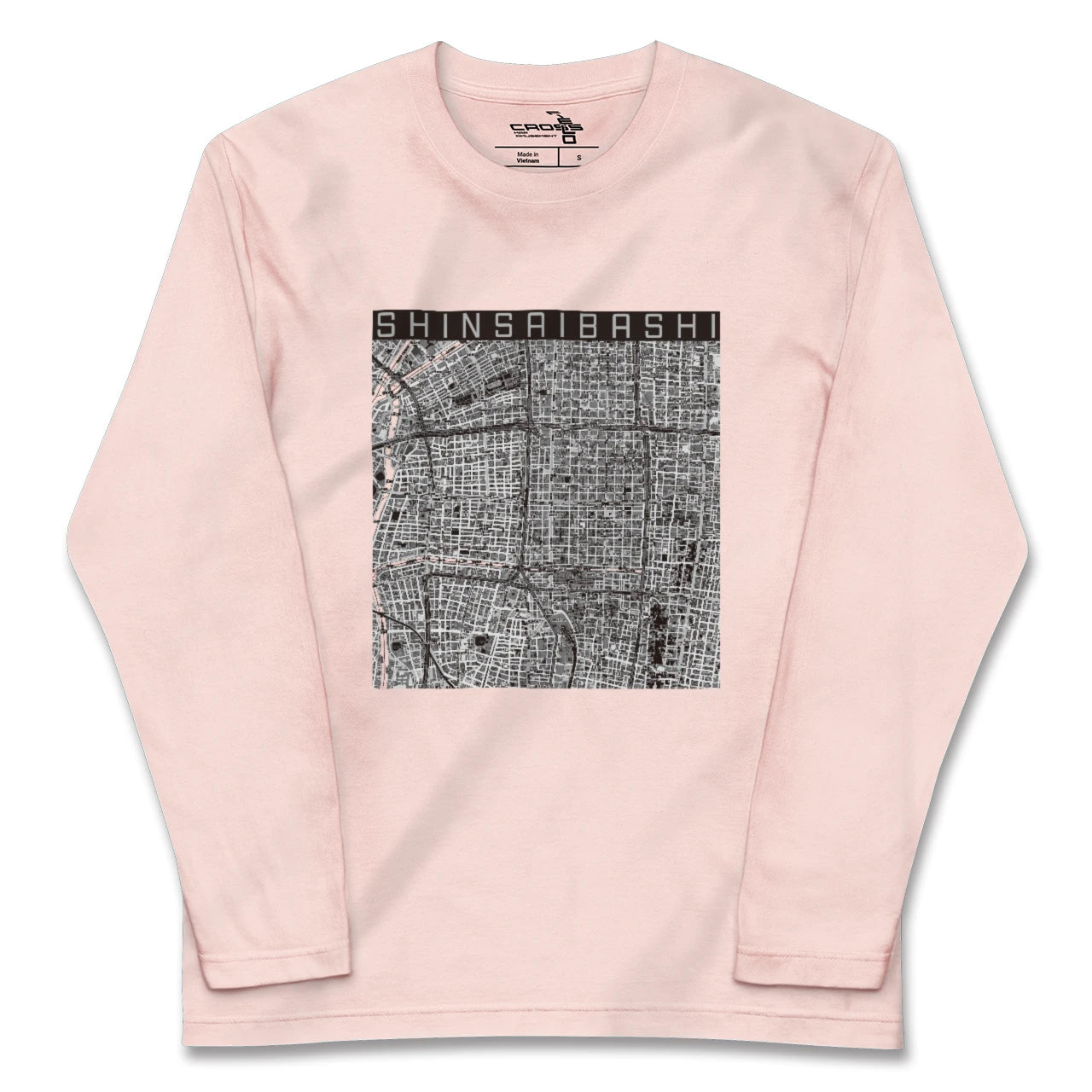 【心斎橋(大阪府)】地図柄ロングスリーブTシャツ