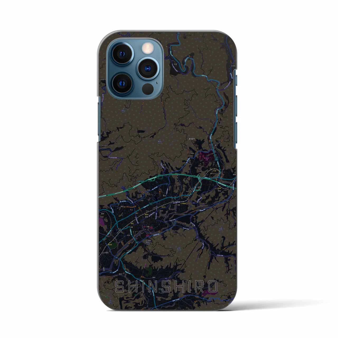【新城(愛知県)】地図柄iPhoneケース(バックカバータイプ)