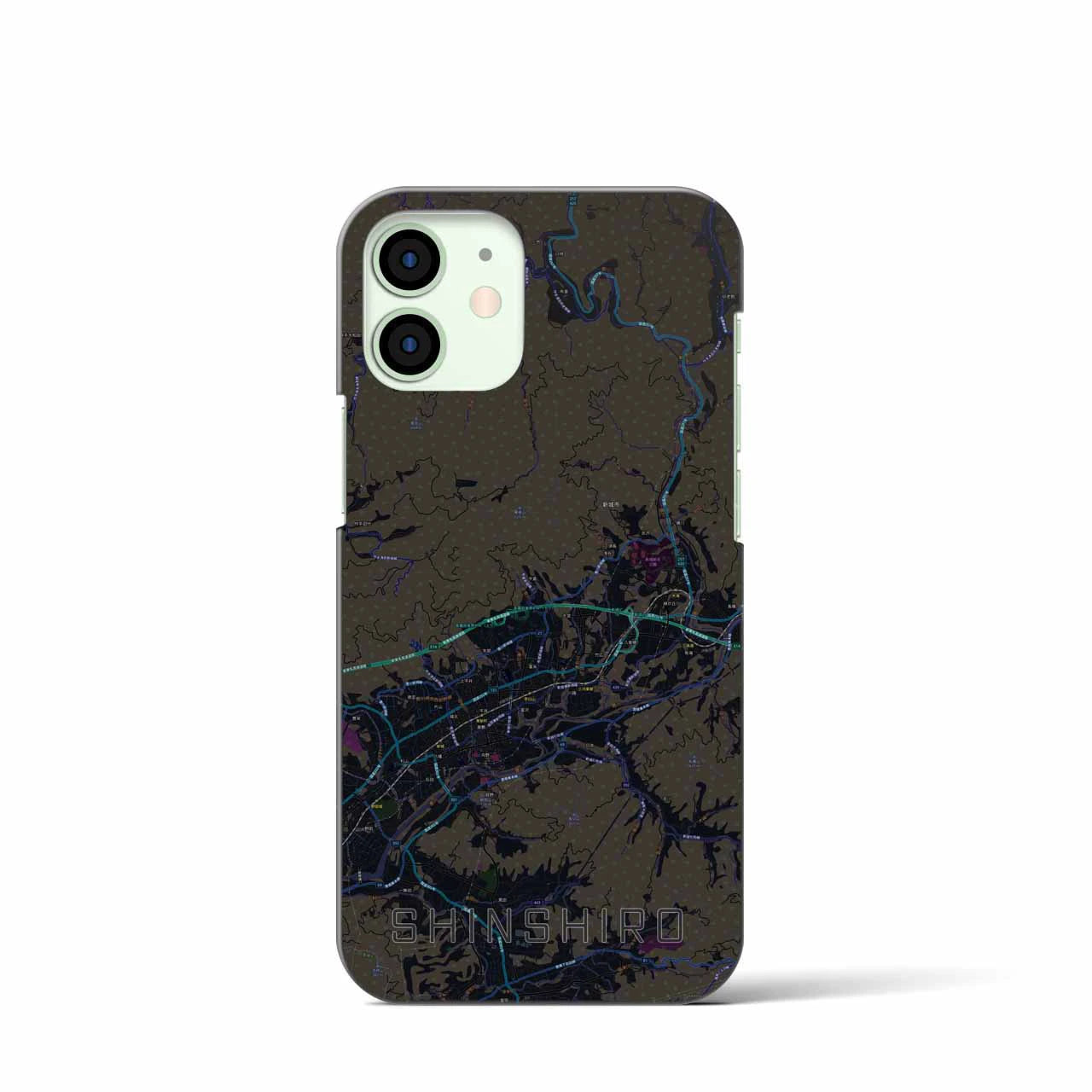 【新城(愛知県)】地図柄iPhoneケース(バックカバータイプ)
