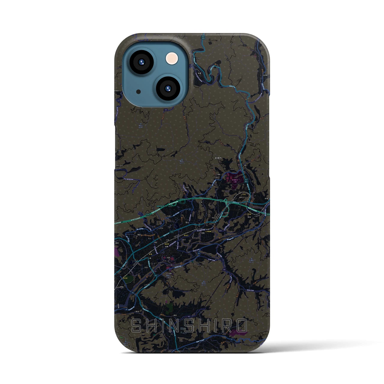 【新城(愛知県)】地図柄iPhoneケース(バックカバータイプ)