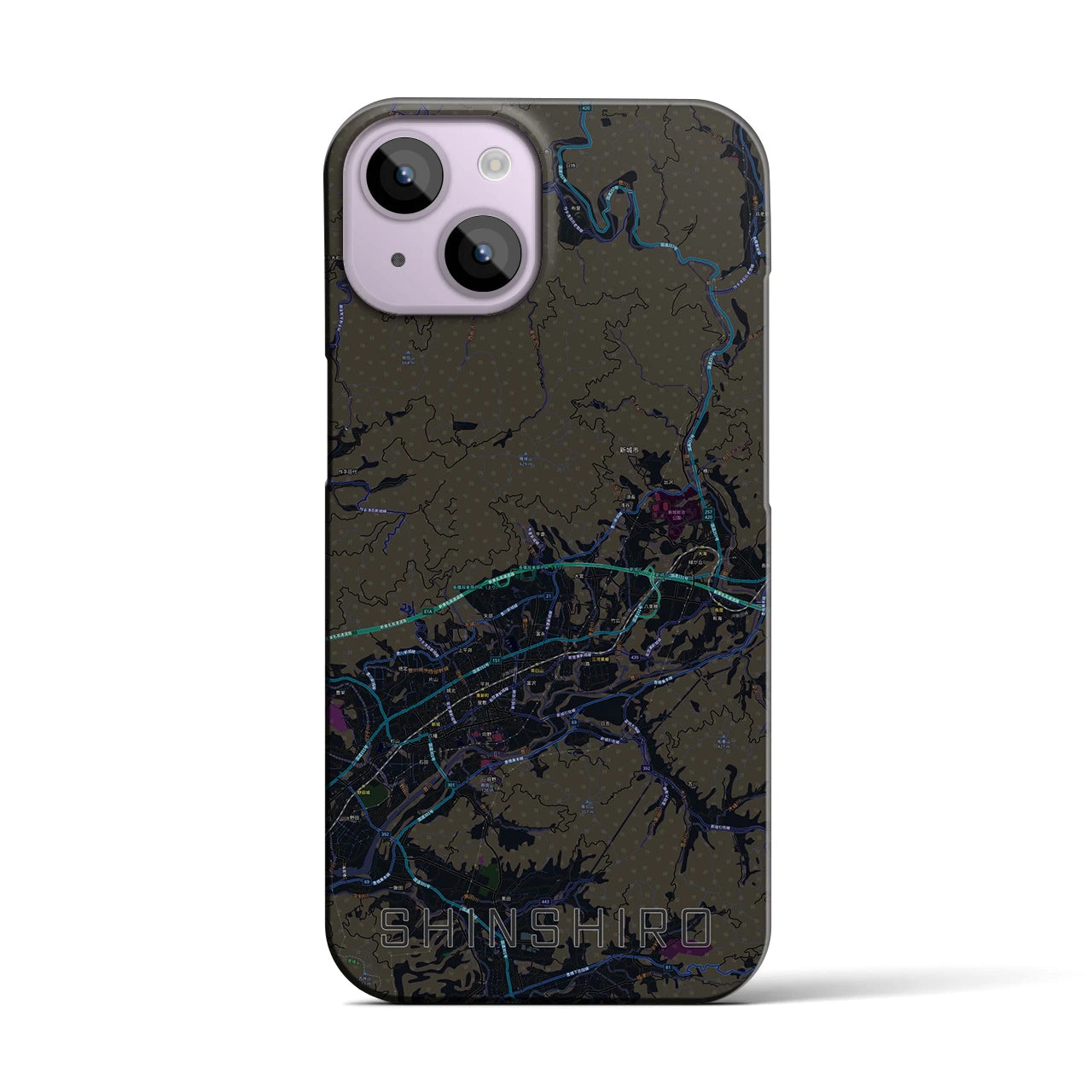 【新城(愛知県)】地図柄iPhoneケース(バックカバータイプ)