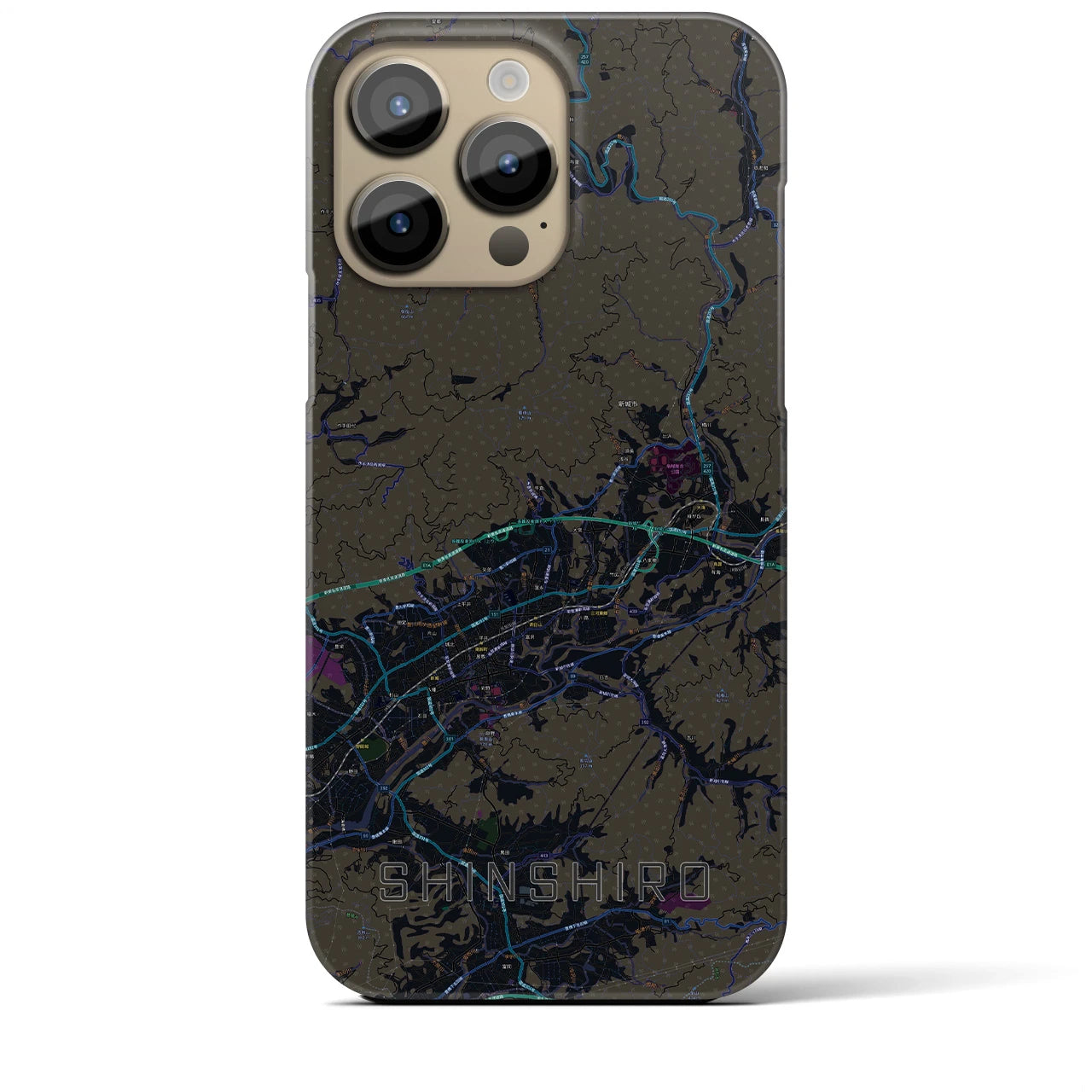 【新城(愛知県)】地図柄iPhoneケース(バックカバータイプ)