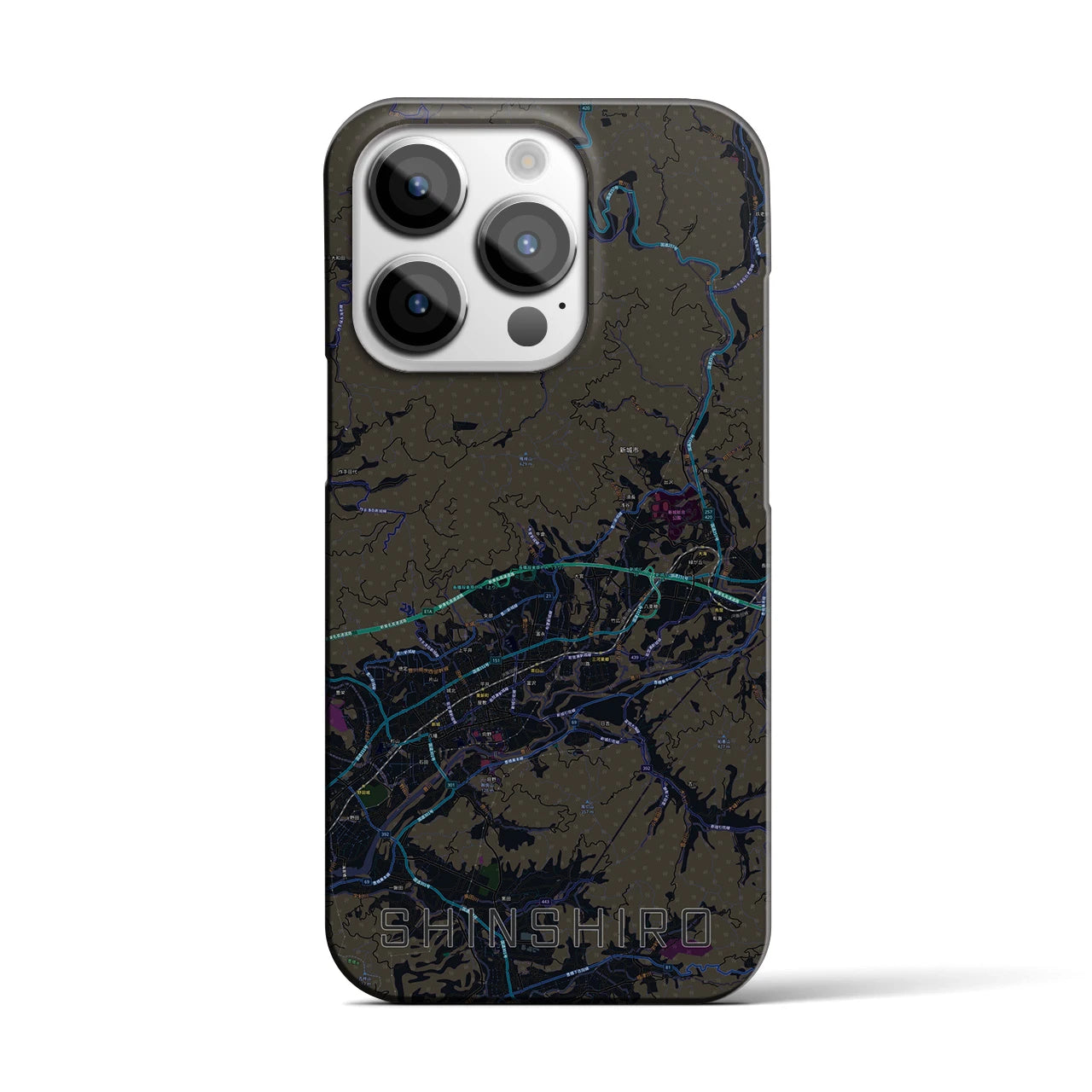 【新城(愛知県)】地図柄iPhoneケース(バックカバータイプ)