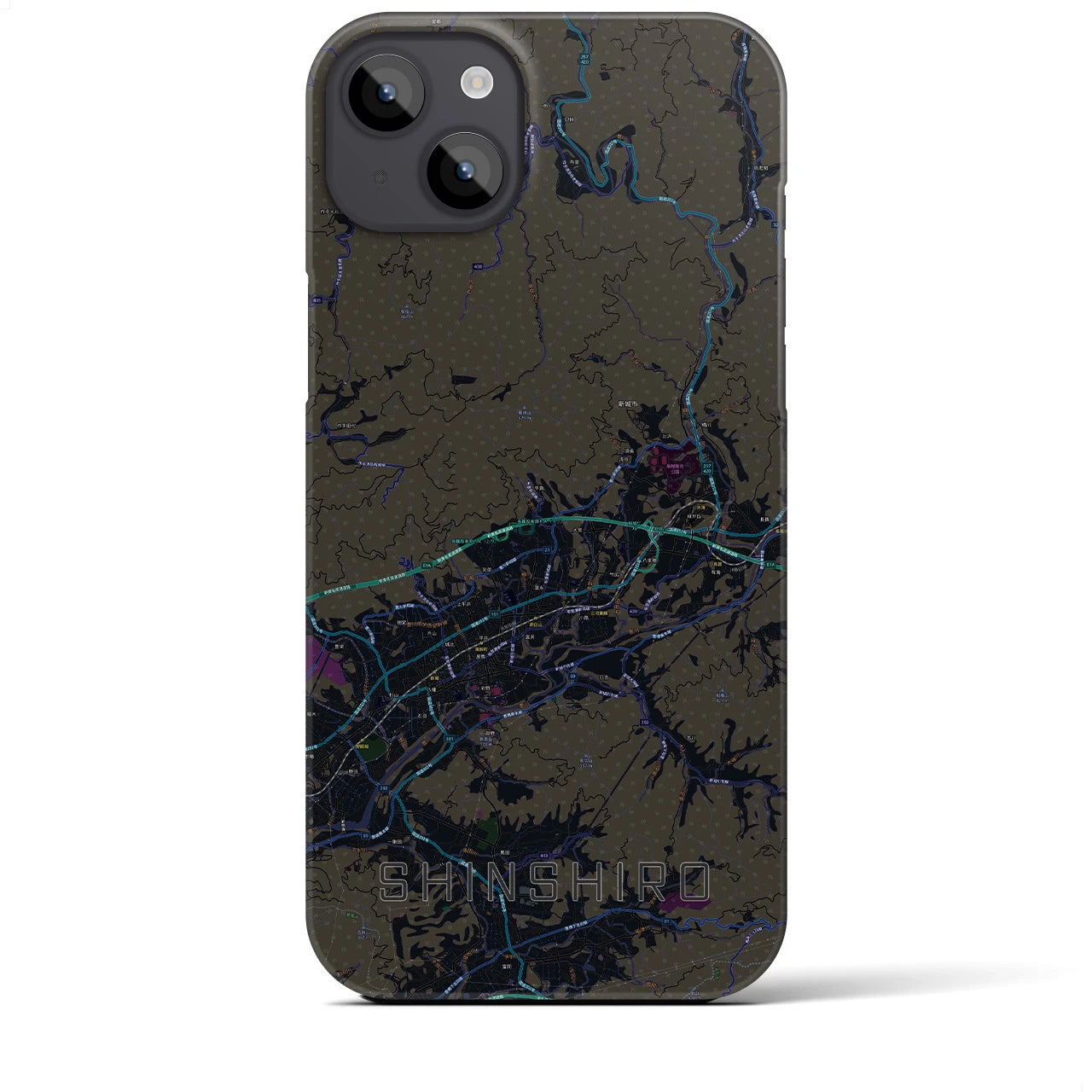 【新城(愛知県)】地図柄iPhoneケース(バックカバータイプ)