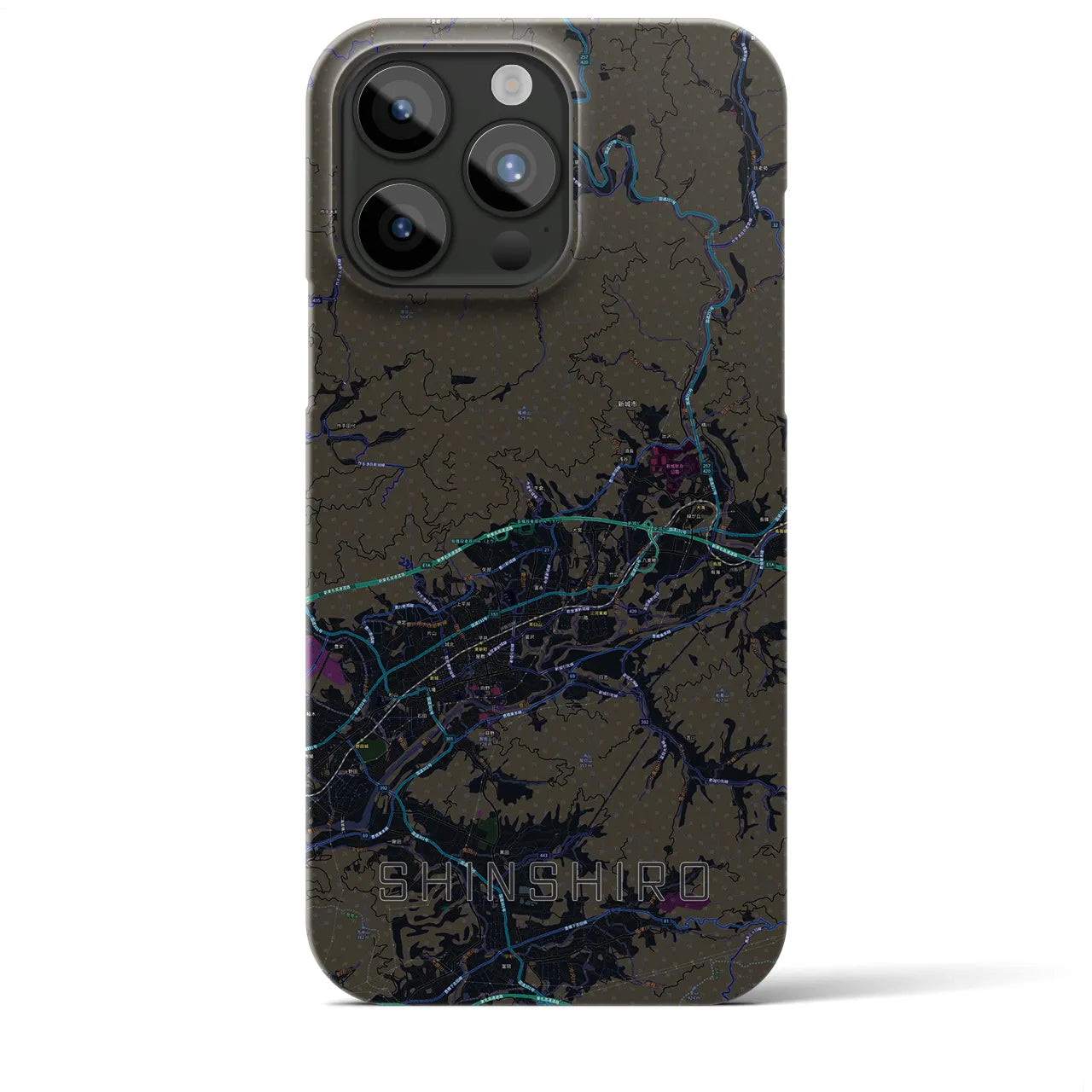 【新城(愛知県)】地図柄iPhoneケース(バックカバータイプ)