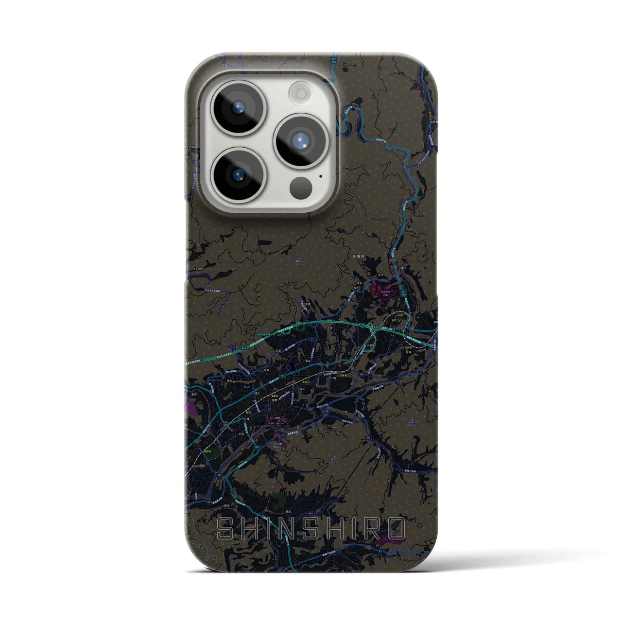 【新城(愛知県)】地図柄iPhoneケース(バックカバータイプ)