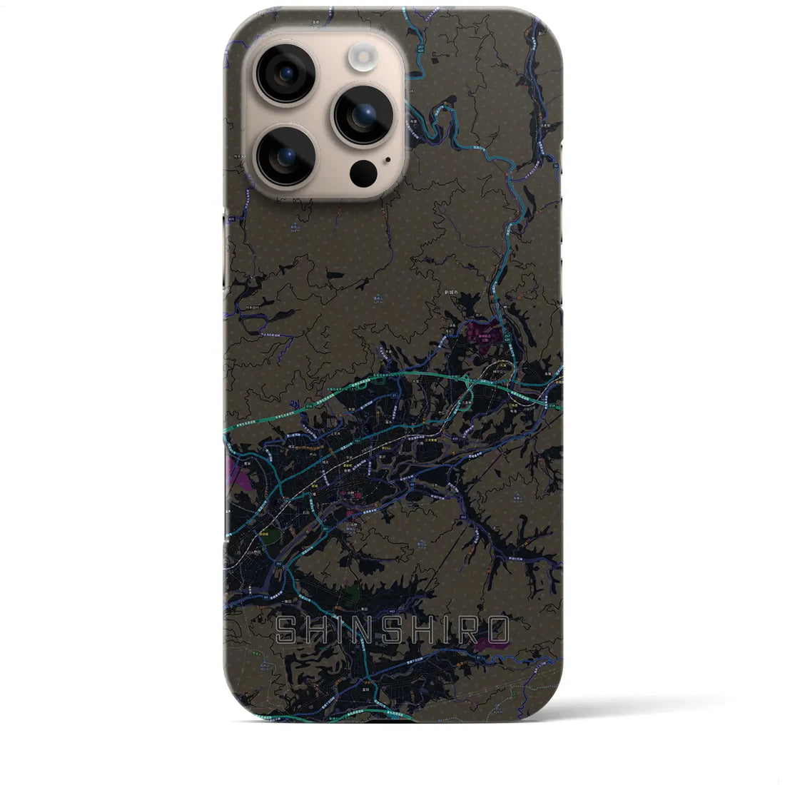 【新城(愛知県)】地図柄iPhoneケース(バックカバータイプ)