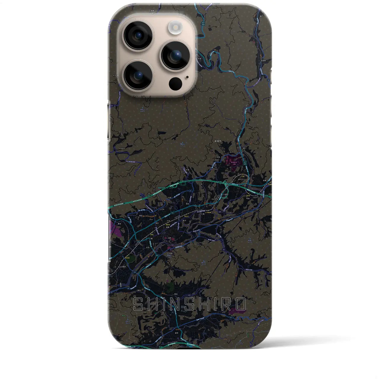 【新城(愛知県)】地図柄iPhoneケース(バックカバータイプ)