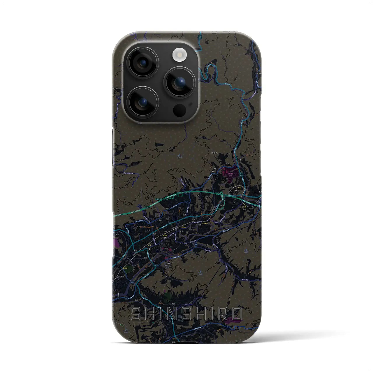 【新城(愛知県)】地図柄iPhoneケース(バックカバータイプ)