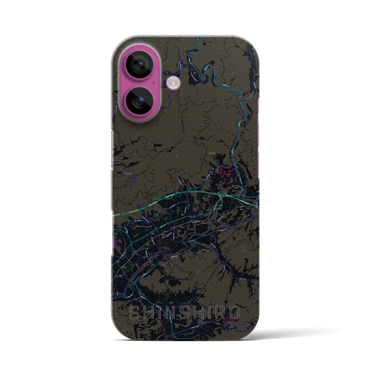 【新城(愛知県)】地図柄iPhoneケース(バックカバータイプ)