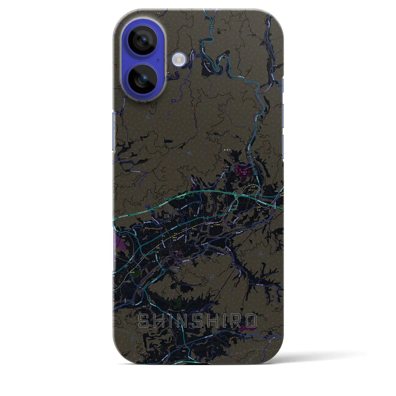 【新城(愛知県)】地図柄iPhoneケース(バックカバータイプ)