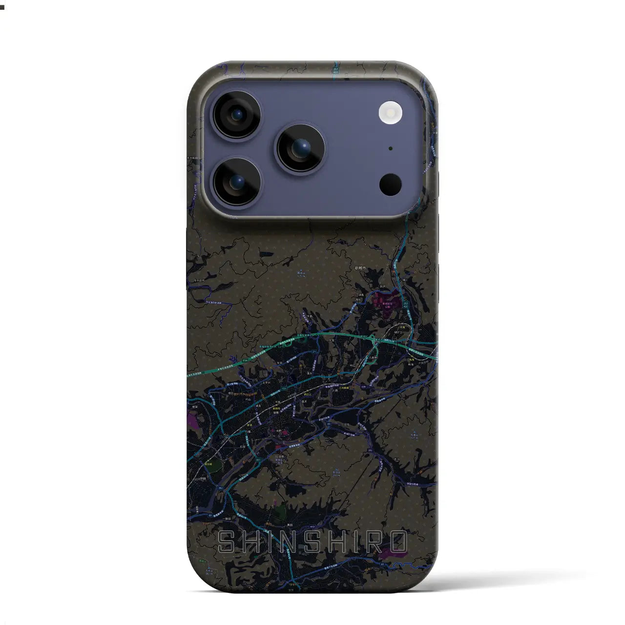 【新城(愛知県)】地図柄iPhoneケース(バックカバータイプ)