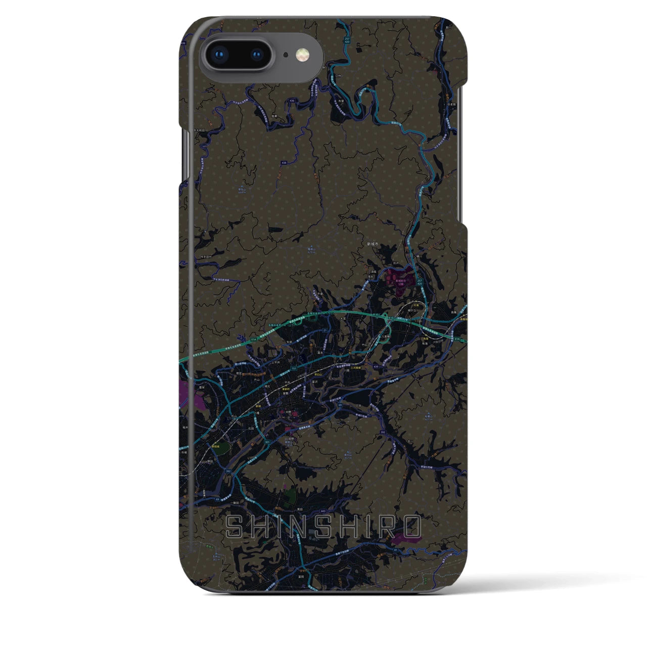 【新城(愛知県)】地図柄iPhoneケース(バックカバータイプ)