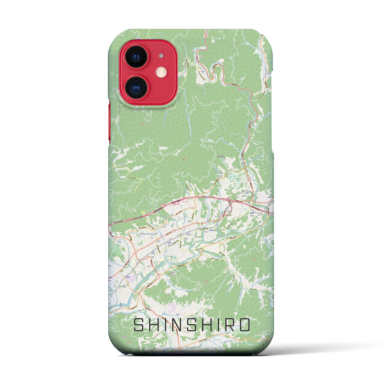 【新城(愛知県)】地図柄iPhoneケース(バックカバータイプ)