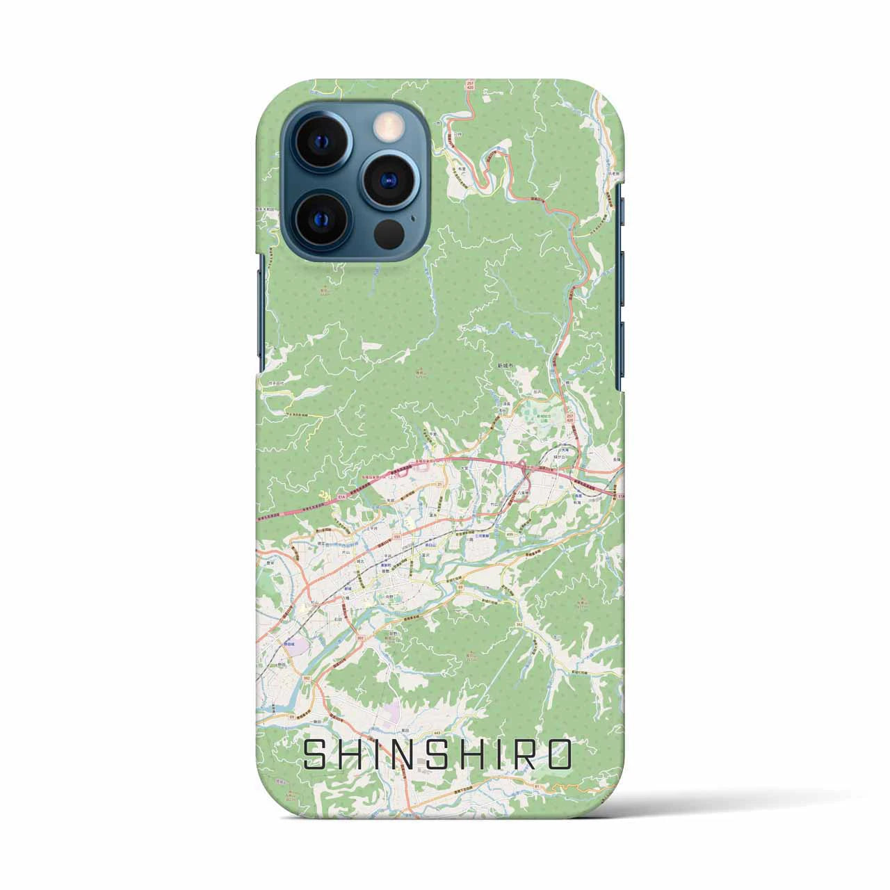 【新城(愛知県)】地図柄iPhoneケース(バックカバータイプ)