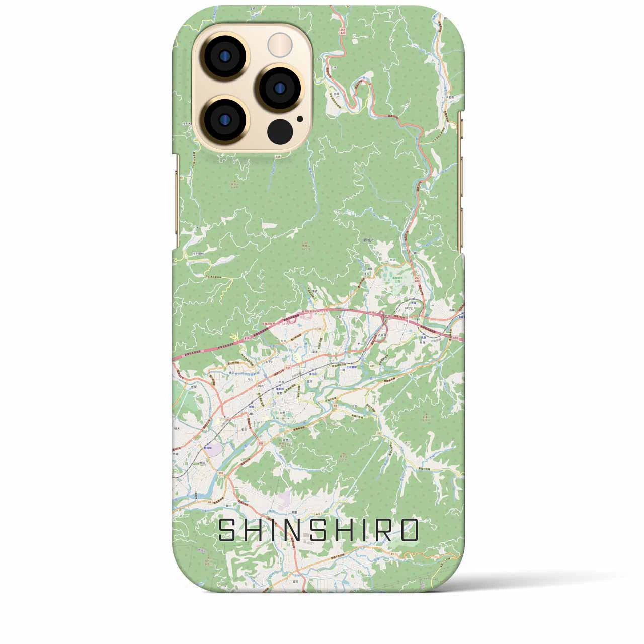 【新城(愛知県)】地図柄iPhoneケース(バックカバータイプ)