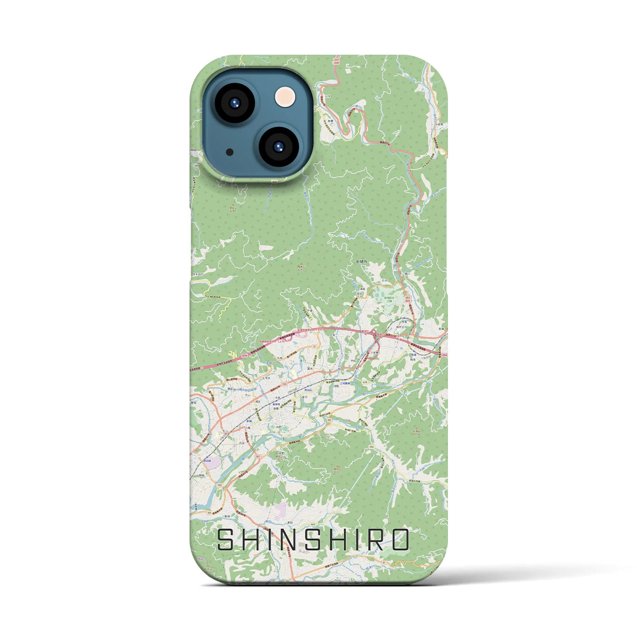 【新城(愛知県)】地図柄iPhoneケース(バックカバータイプ)