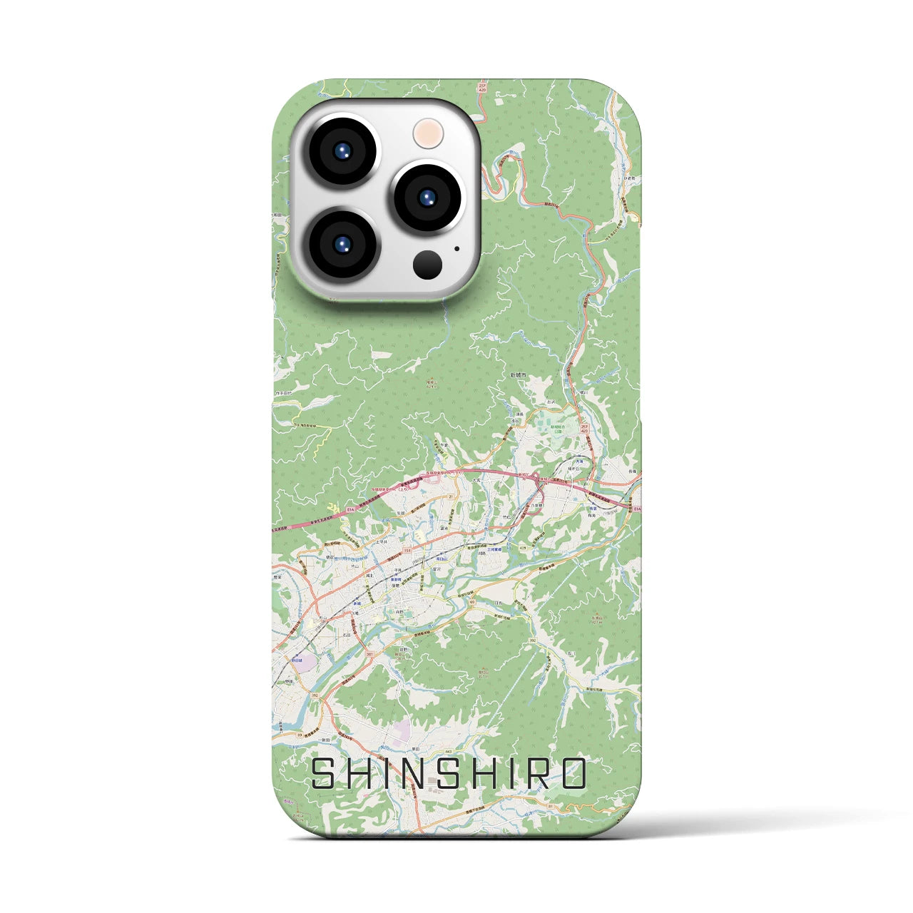 【新城(愛知県)】地図柄iPhoneケース(バックカバータイプ)