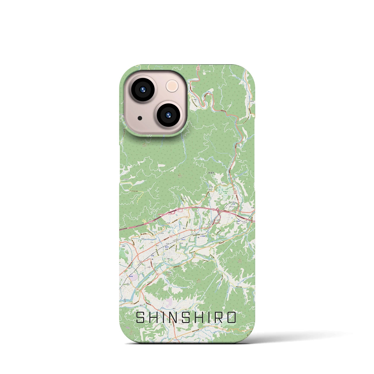 【新城(愛知県)】地図柄iPhoneケース(バックカバータイプ)