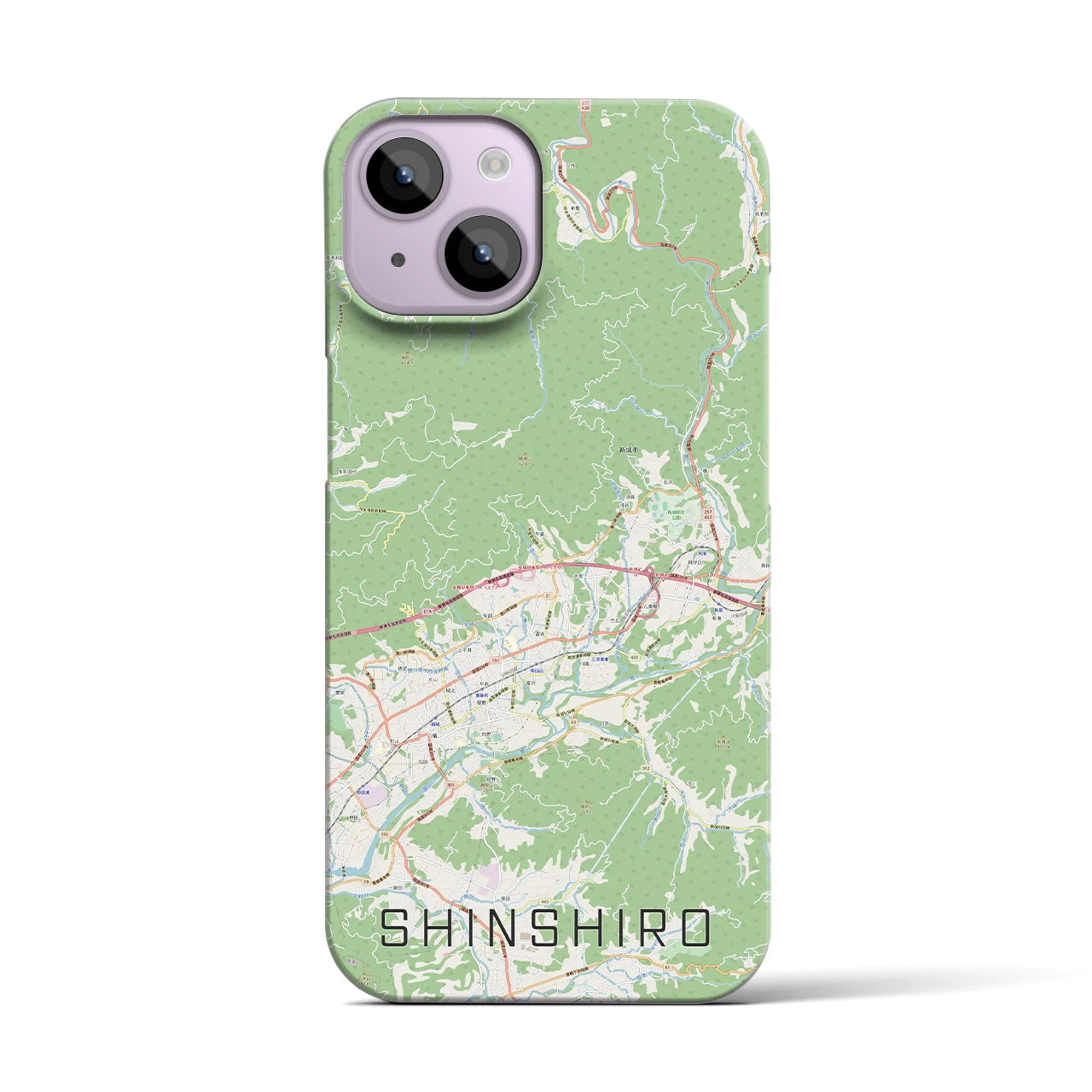 【新城(愛知県)】地図柄iPhoneケース(バックカバータイプ)