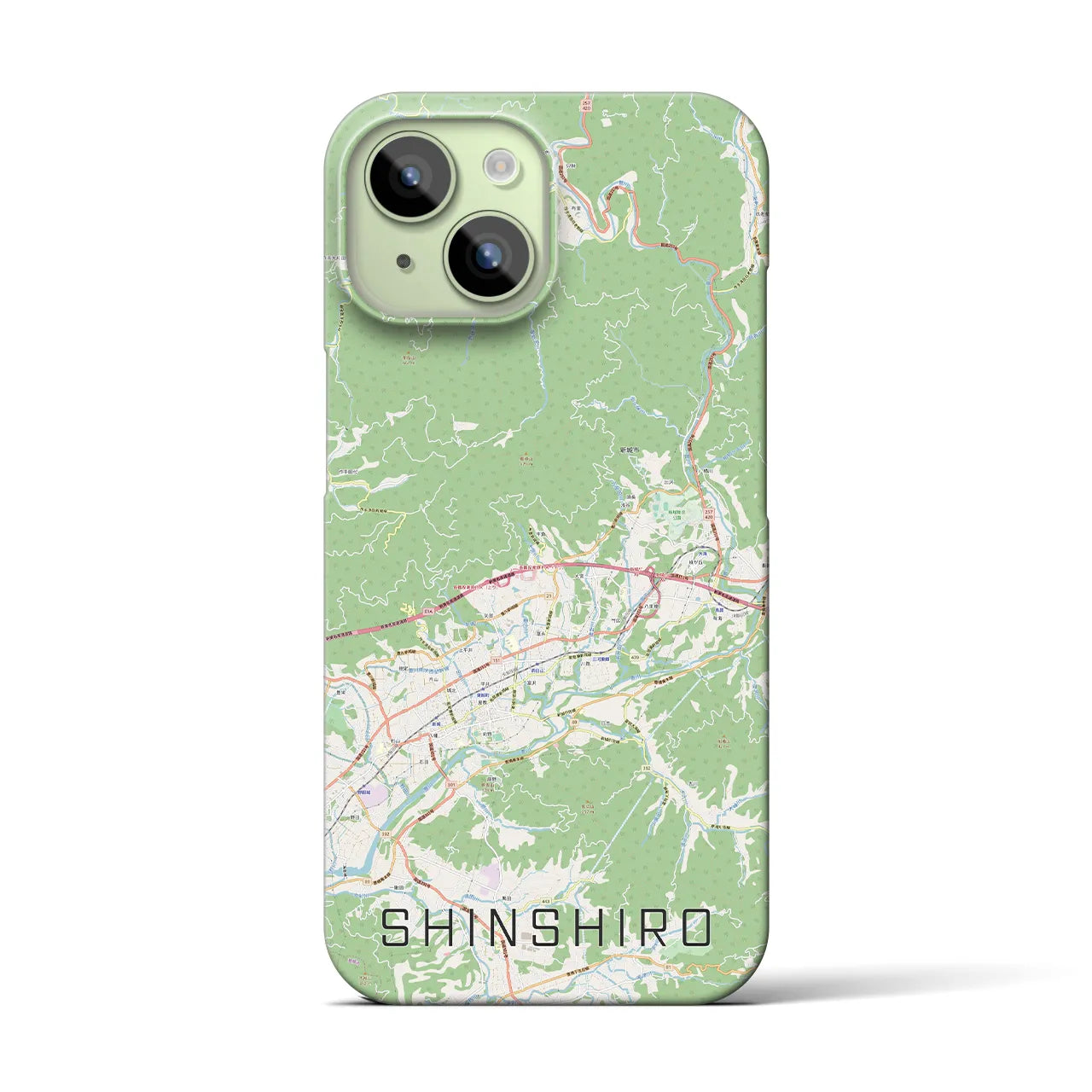 【新城(愛知県)】地図柄iPhoneケース(バックカバータイプ)