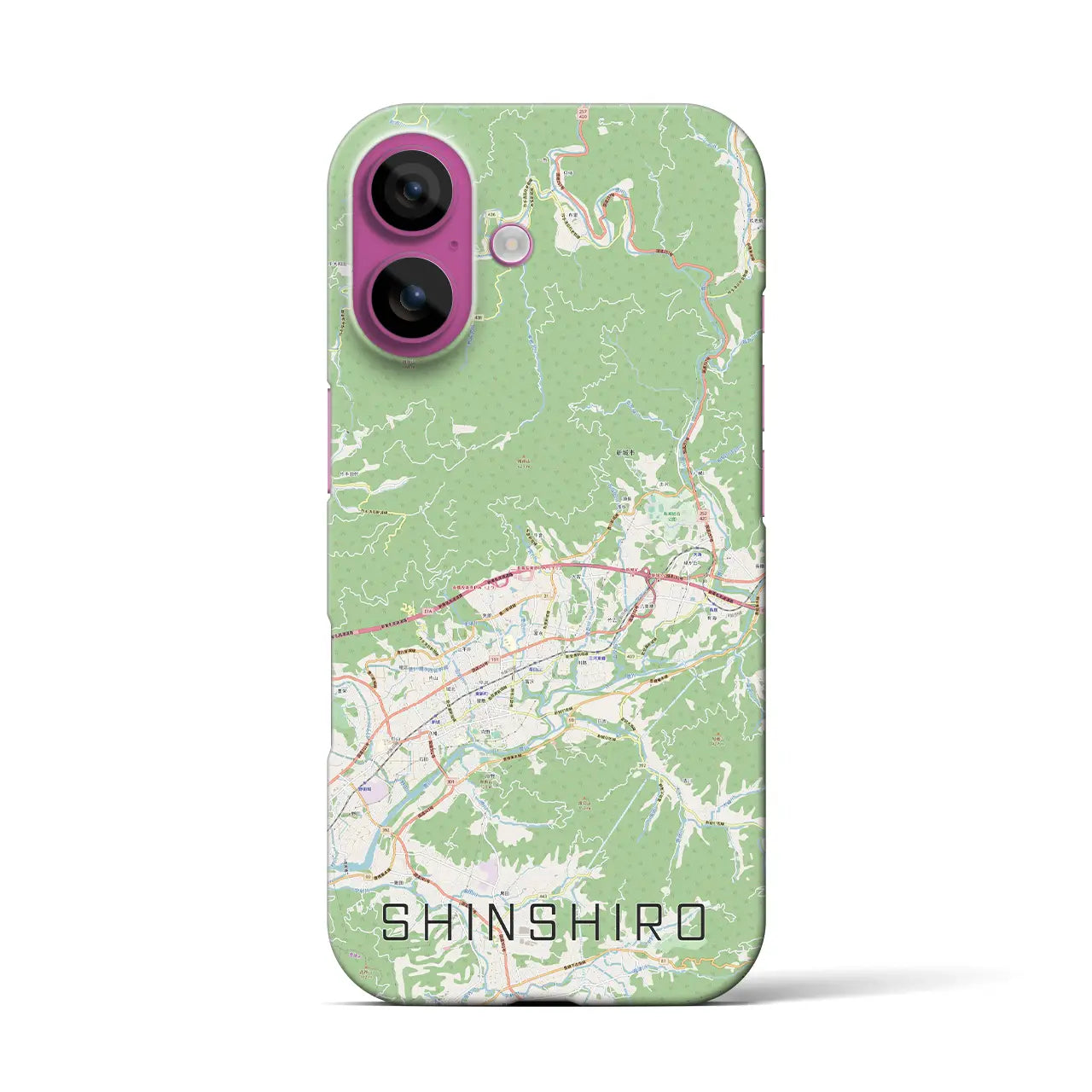 【新城(愛知県)】地図柄iPhoneケース(バックカバータイプ)