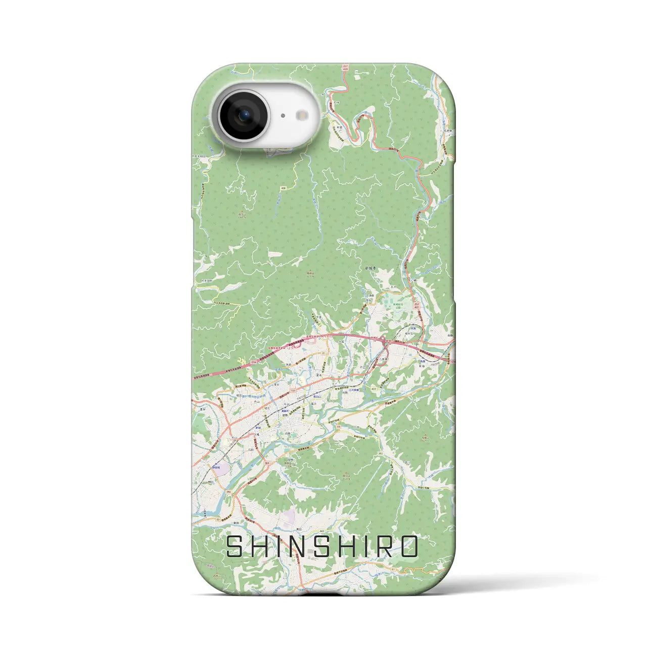 【新城(愛知県)】地図柄iPhoneケース(バックカバータイプ)