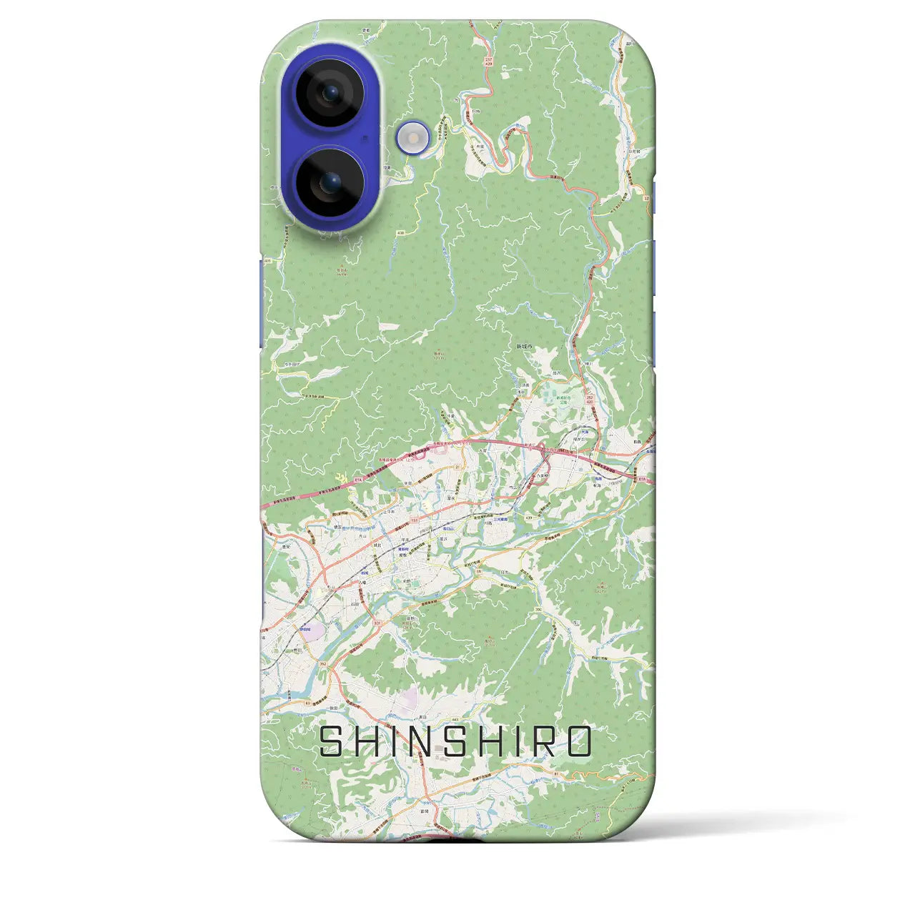 【新城(愛知県)】地図柄iPhoneケース(バックカバータイプ)