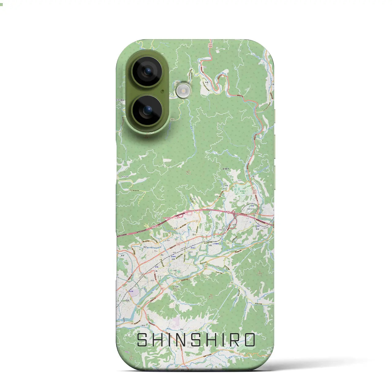 【新城(愛知県)】地図柄iPhoneケース(バックカバータイプ)ナチュラル・iPhone 17 Pro Max 用