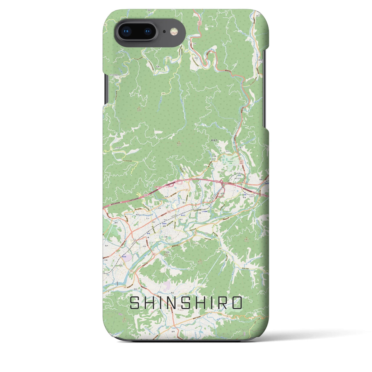【新城(愛知県)】地図柄iPhoneケース(バックカバータイプ)