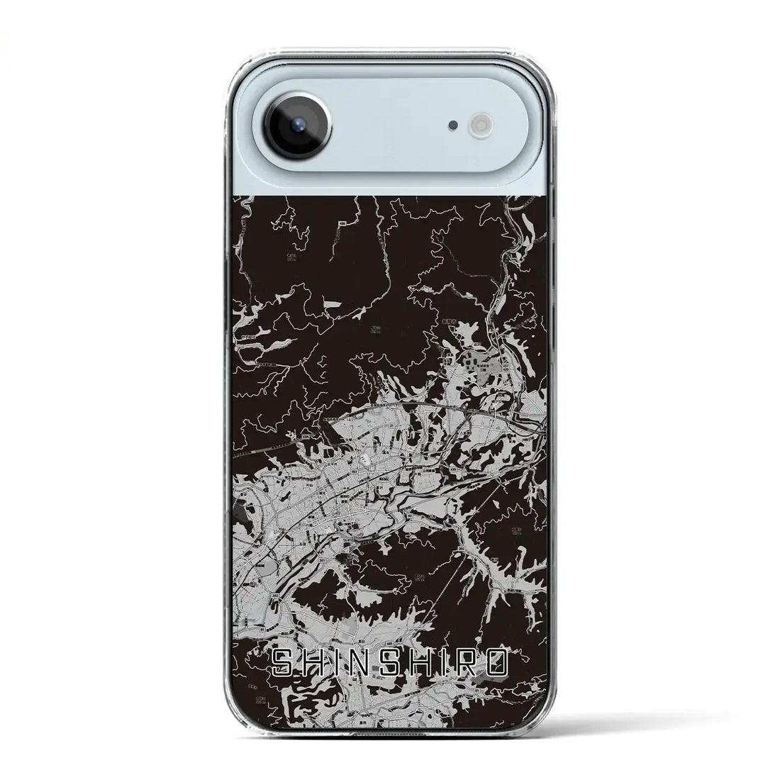 【新城(愛知県)】地図柄iPhoneケース(クリアタイプ)モノトーン・iPhone 17 Pro Max 用