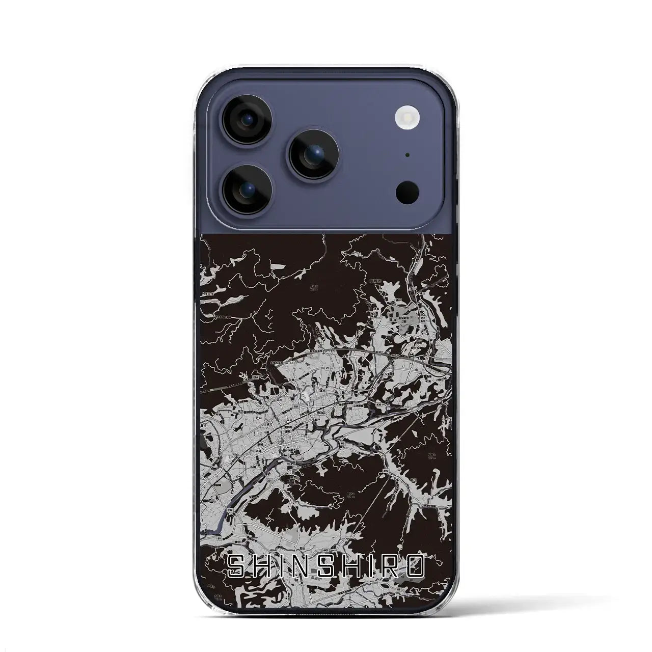 【新城(愛知県)】地図柄iPhoneケース(クリアタイプ)モノトーン・iPhone 17 Pro Max 用