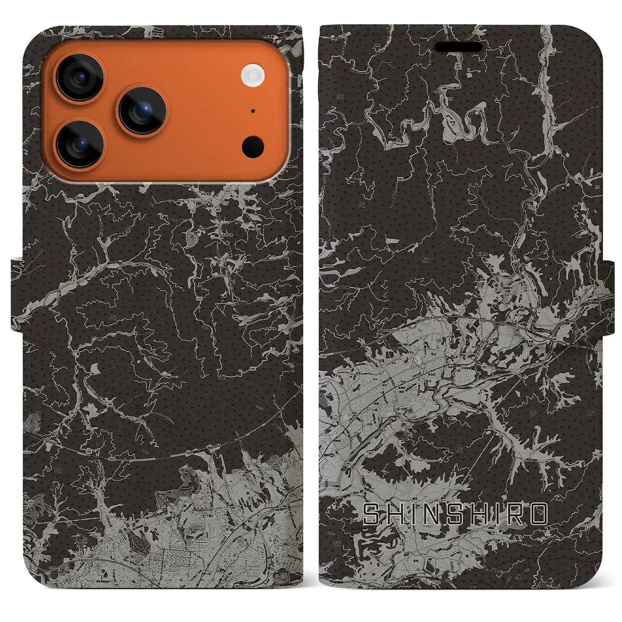 【新城(愛知県)】地図柄iPhoneケース(手帳タイプ)