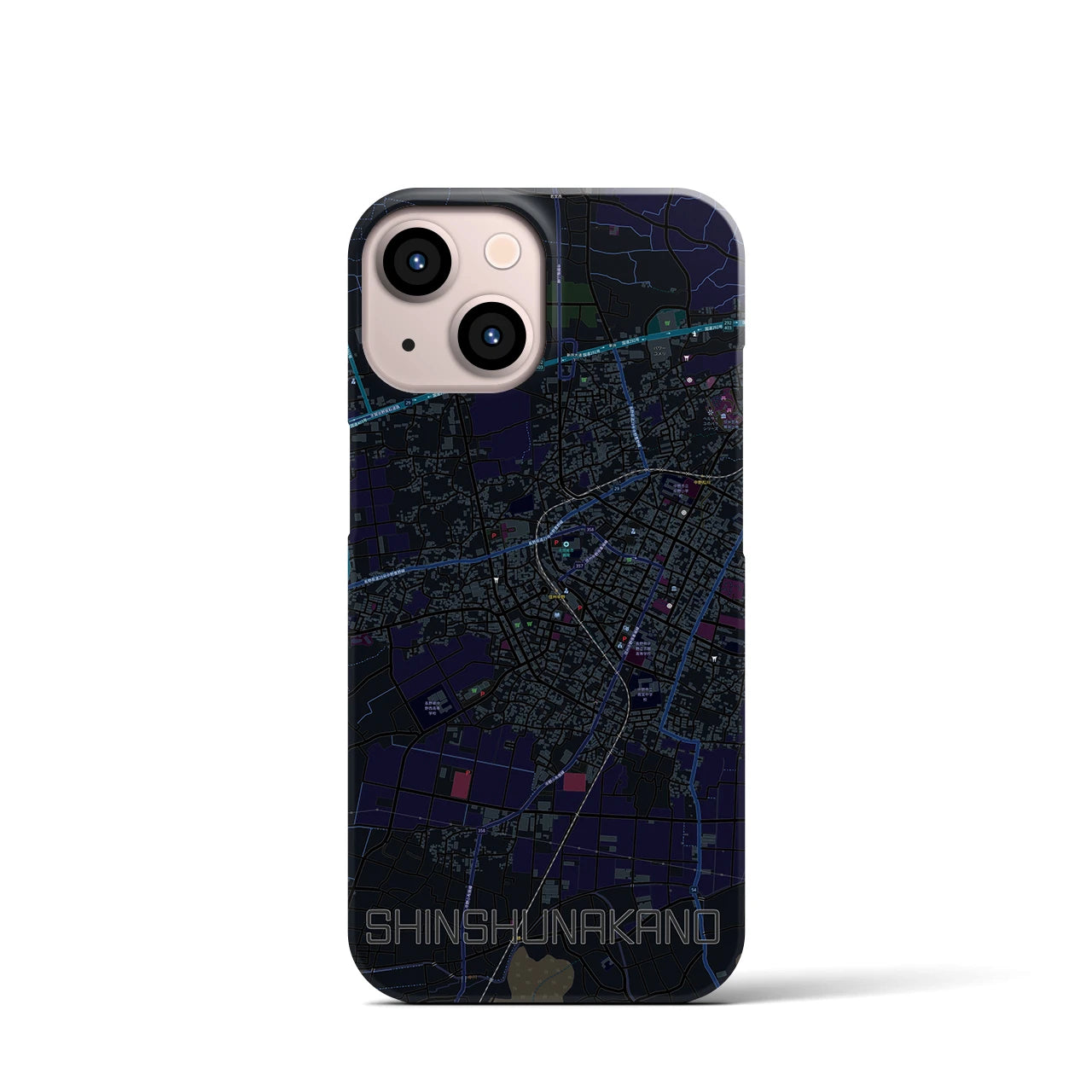 【信州中野(長野県)】地図柄iPhoneケース(バックカバータイプ)