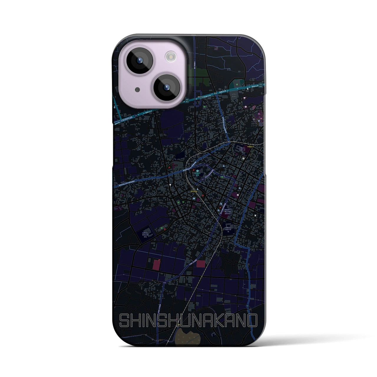 【信州中野(長野県)】地図柄iPhoneケース(バックカバータイプ)