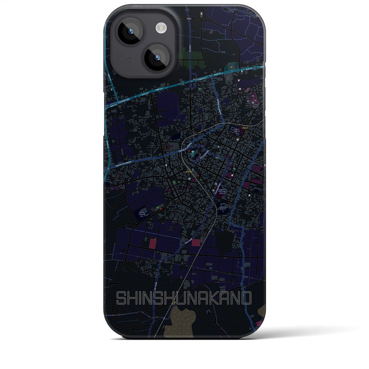 【信州中野(長野県)】地図柄iPhoneケース(バックカバータイプ)