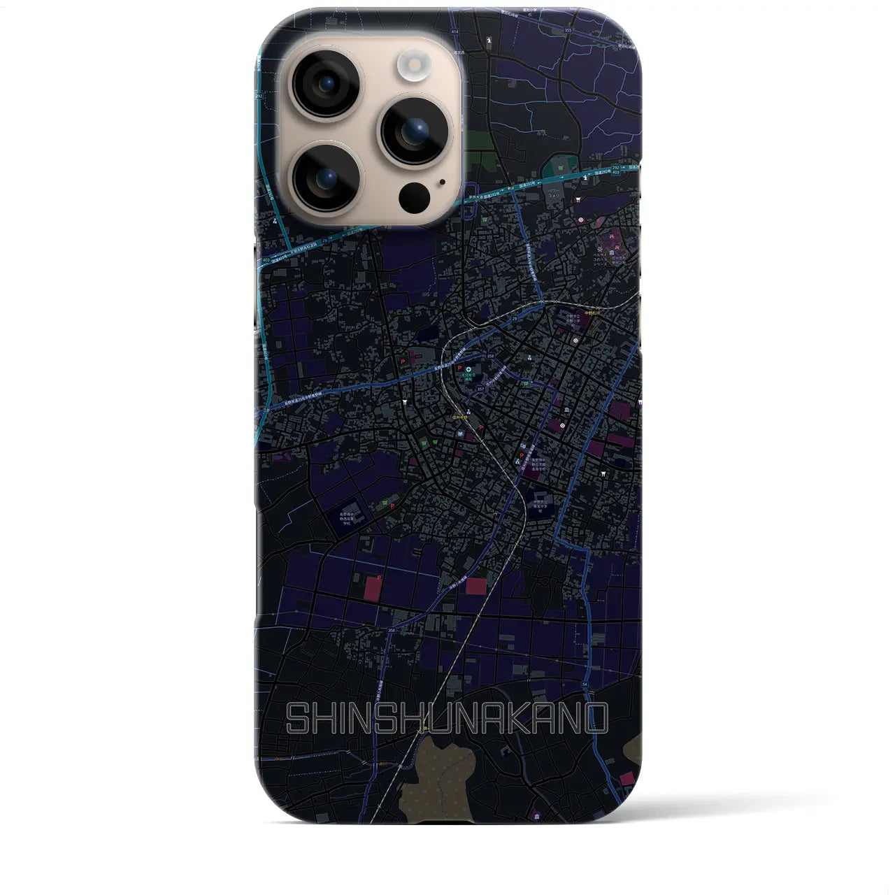 【信州中野(長野県)】地図柄iPhoneケース(バックカバータイプ)