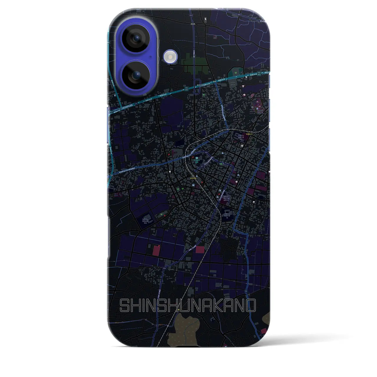 【信州中野(長野県)】地図柄iPhoneケース(バックカバータイプ)