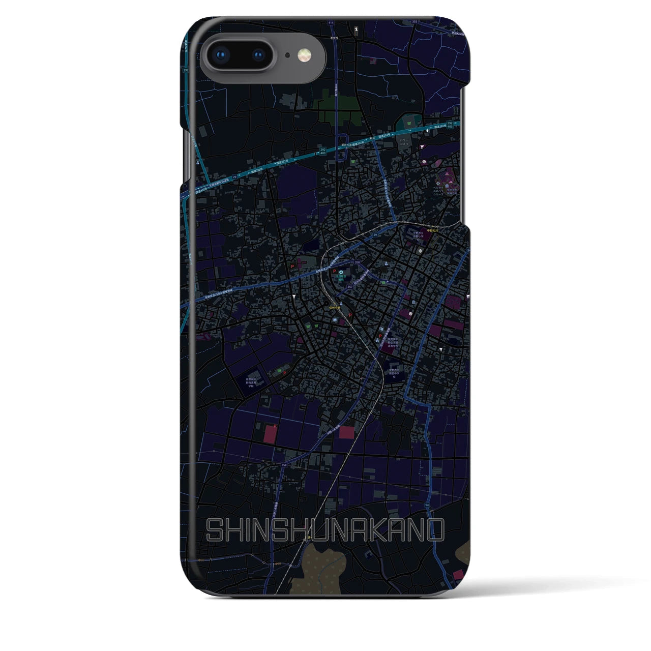 【信州中野(長野県)】地図柄iPhoneケース(バックカバータイプ)