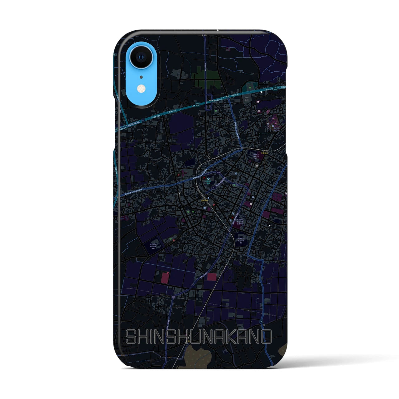 【信州中野(長野県)】地図柄iPhoneケース(バックカバータイプ)