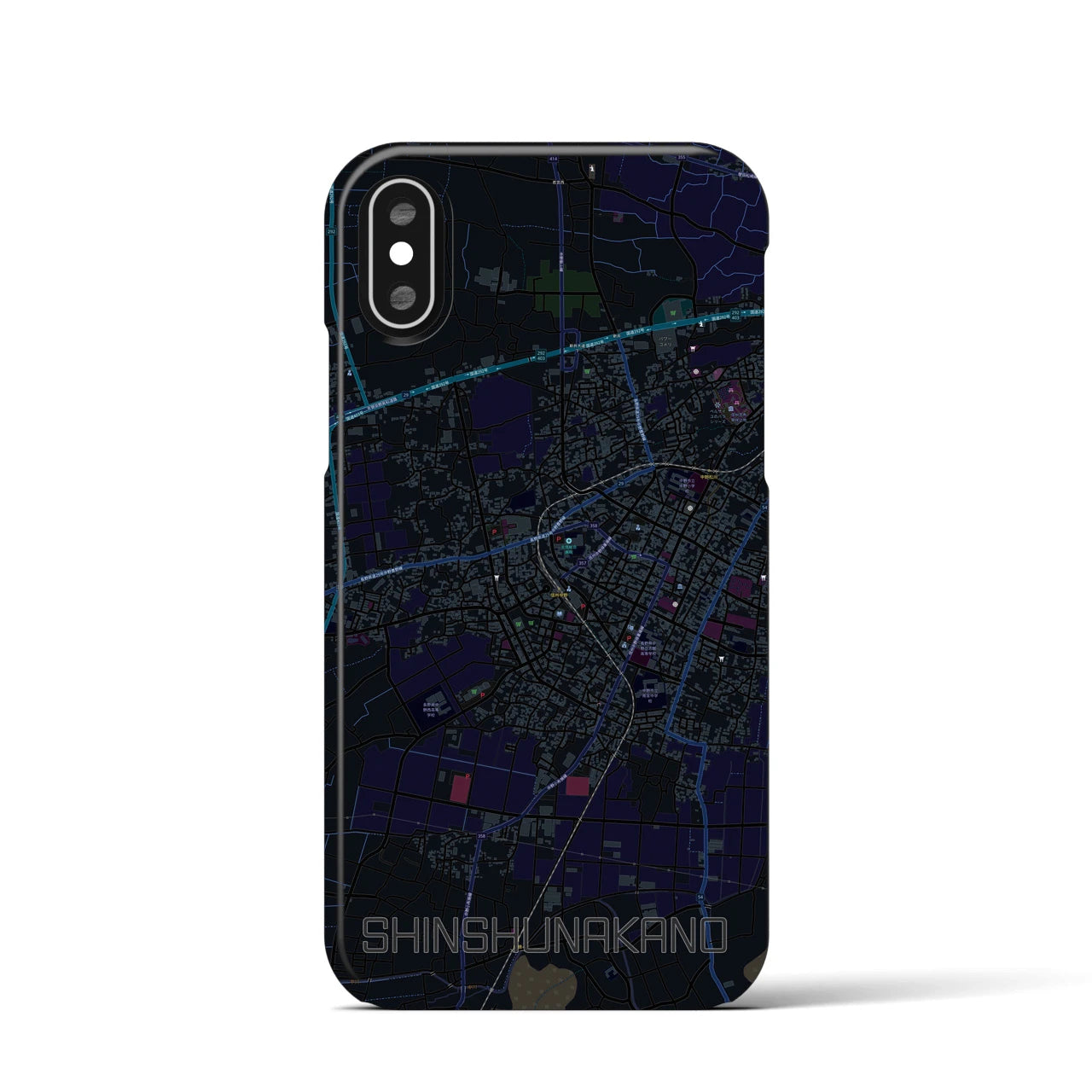 【信州中野(長野県)】地図柄iPhoneケース(バックカバータイプ)