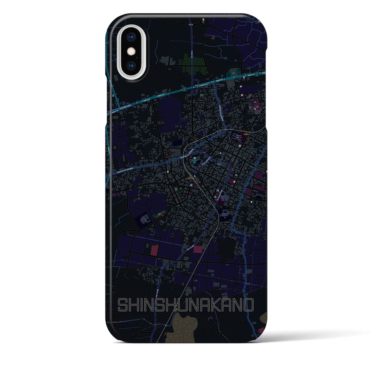 【信州中野(長野県)】地図柄iPhoneケース(バックカバータイプ)