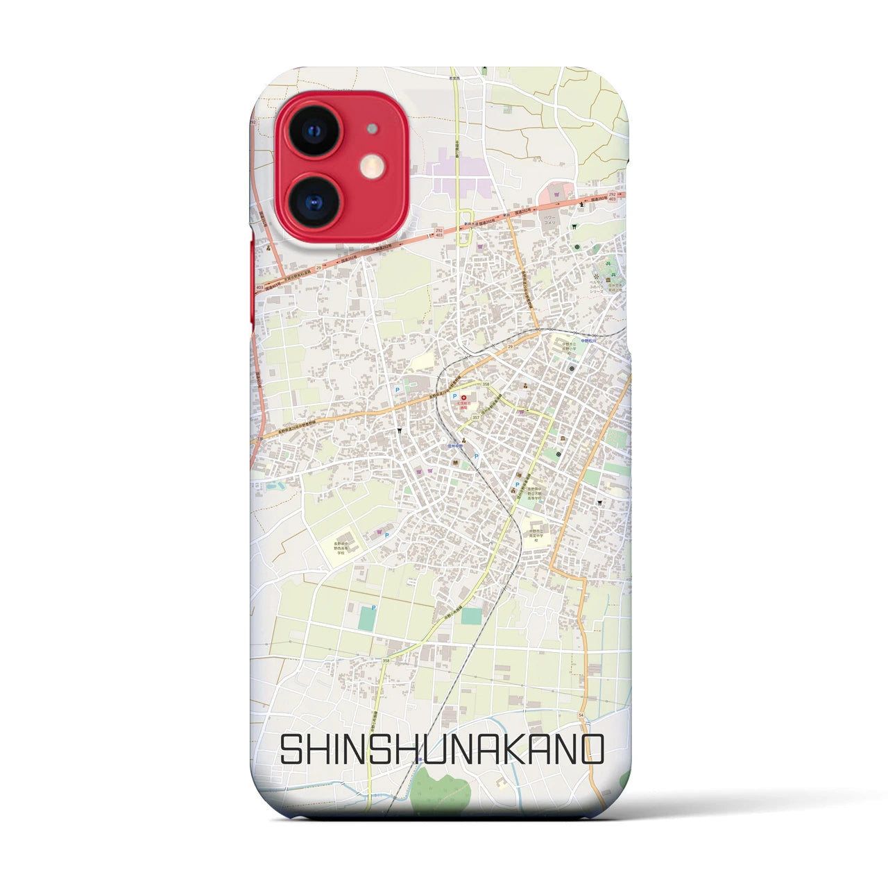【信州中野(長野県)】地図柄iPhoneケース(バックカバータイプ)