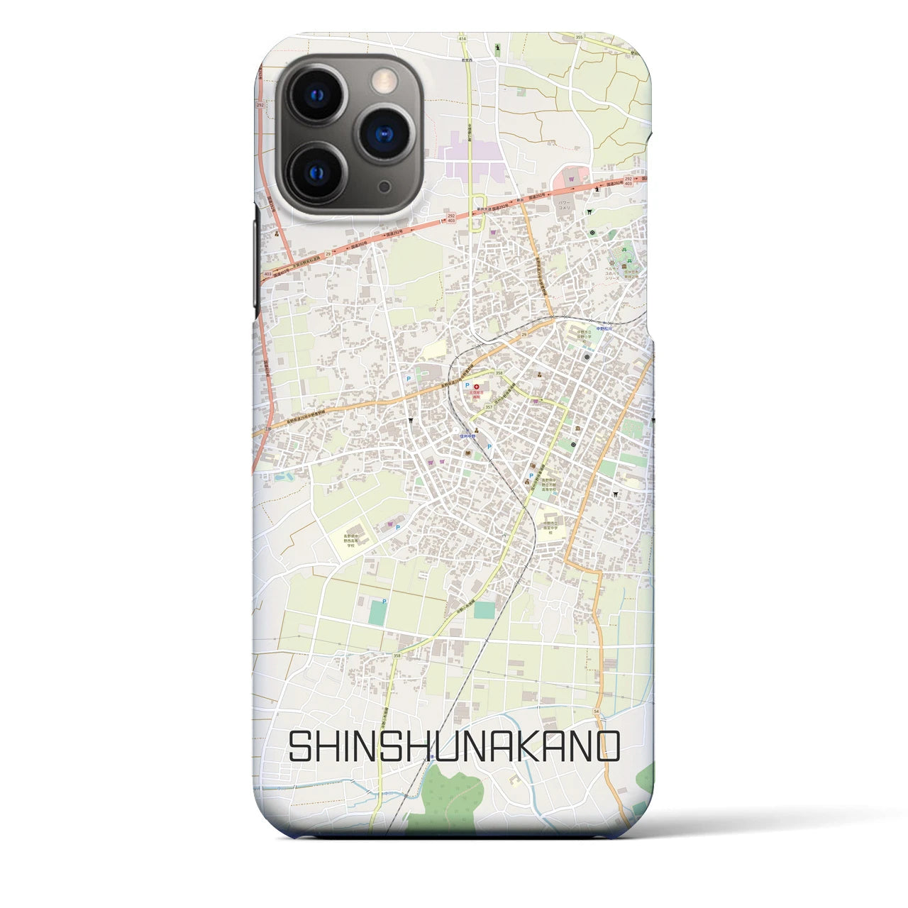 【信州中野(長野県)】地図柄iPhoneケース(バックカバータイプ)