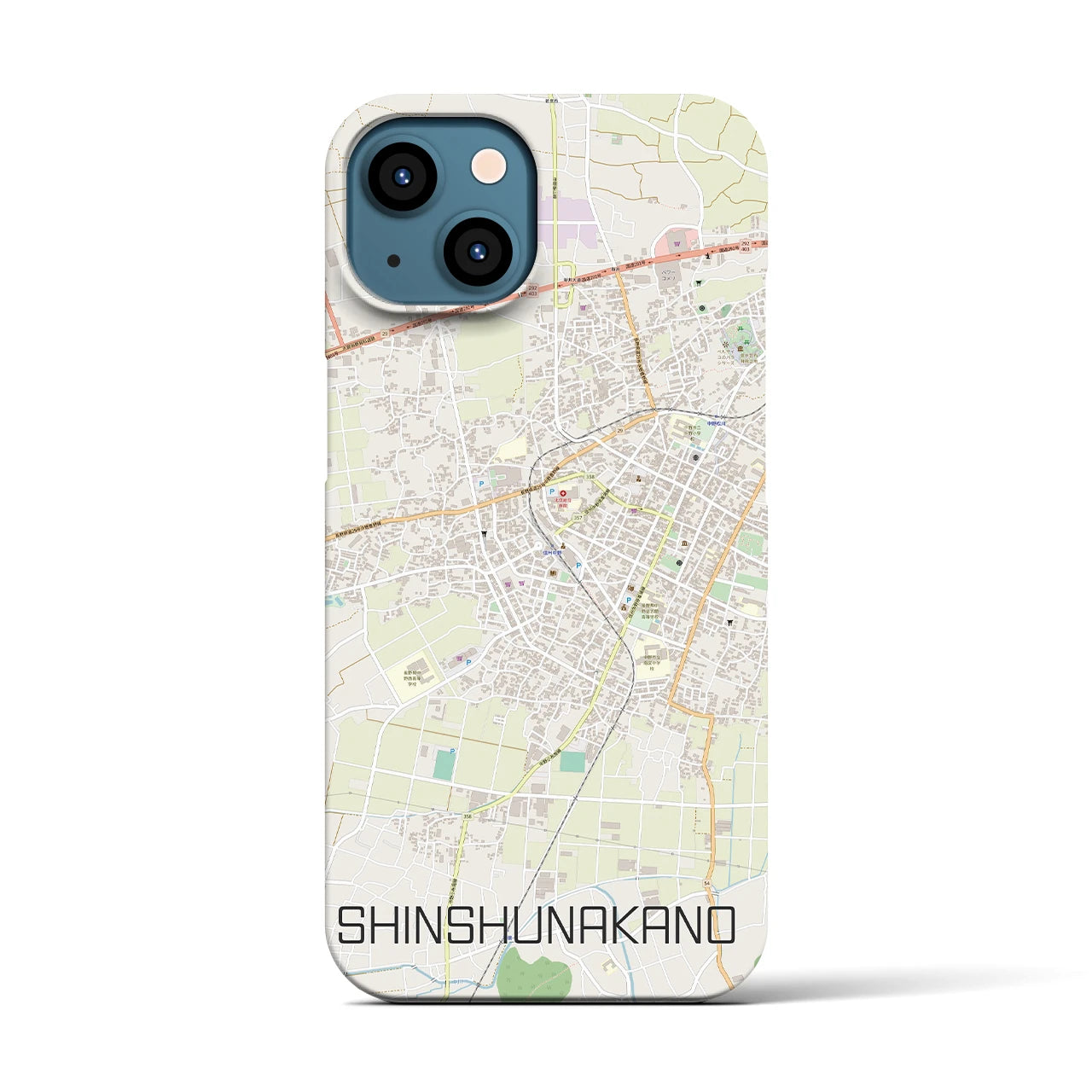 【信州中野(長野県)】地図柄iPhoneケース(バックカバータイプ)