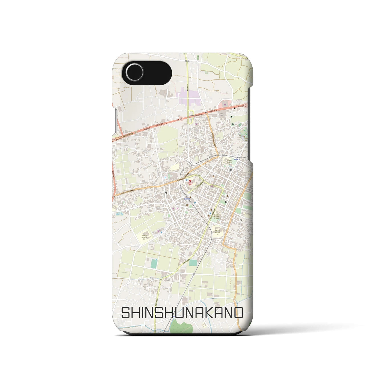 【信州中野(長野県)】地図柄iPhoneケース(バックカバータイプ)