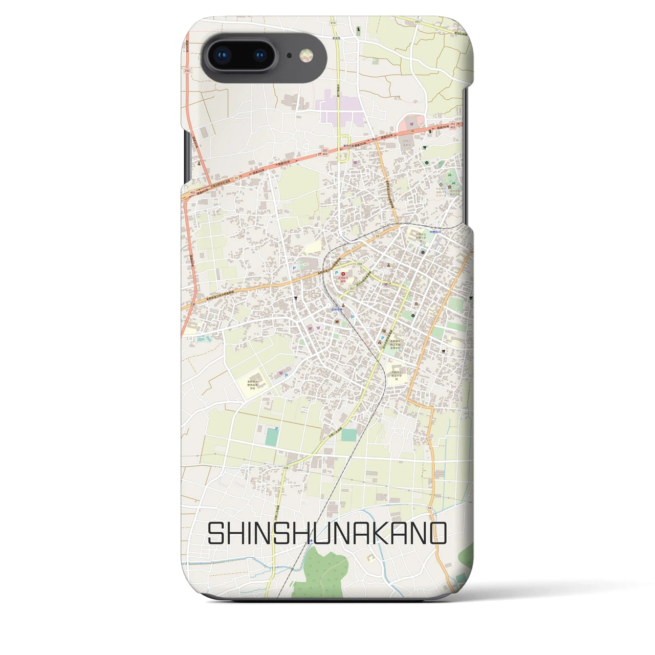 【信州中野(長野県)】地図柄iPhoneケース(バックカバータイプ)
