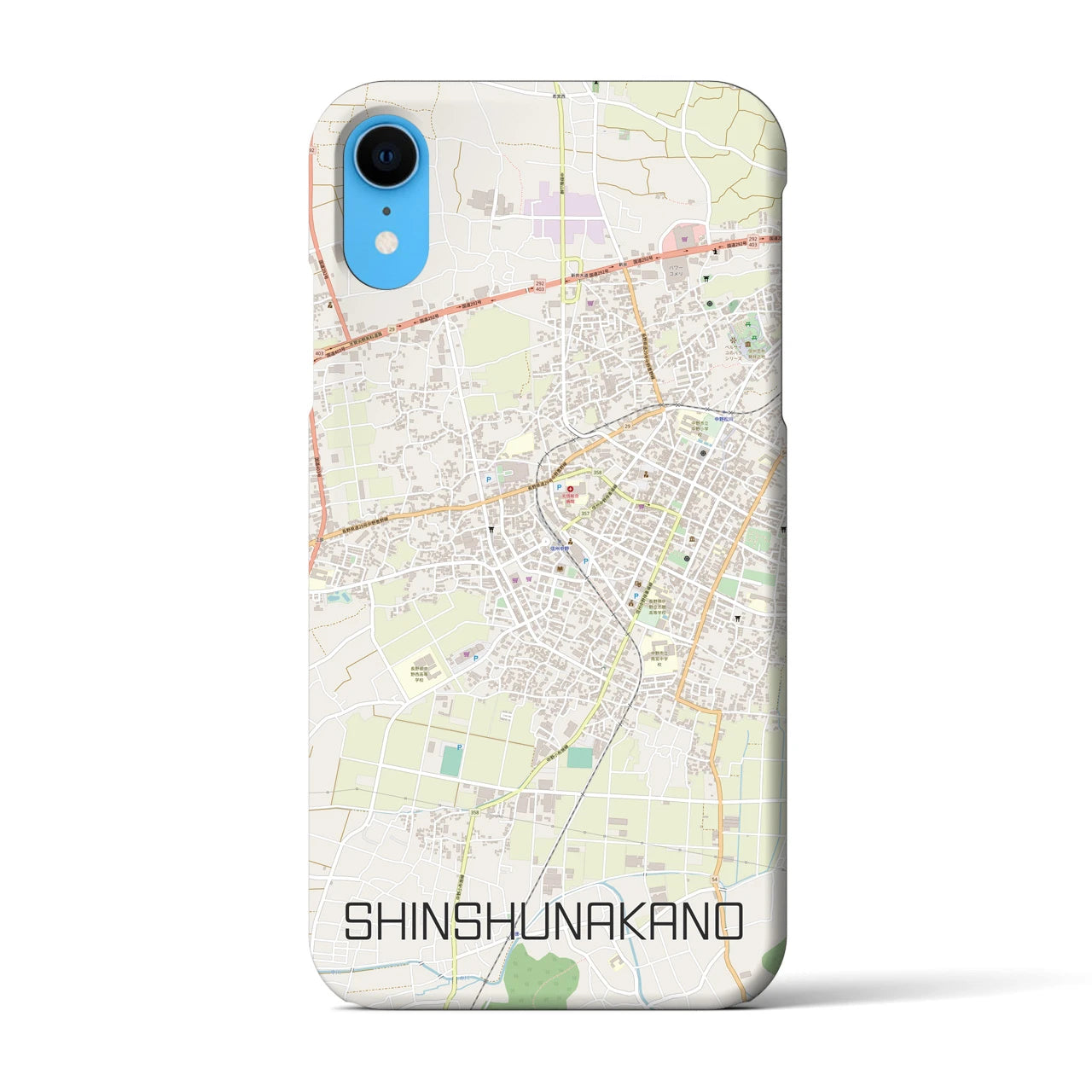 【信州中野(長野県)】地図柄iPhoneケース(バックカバータイプ)