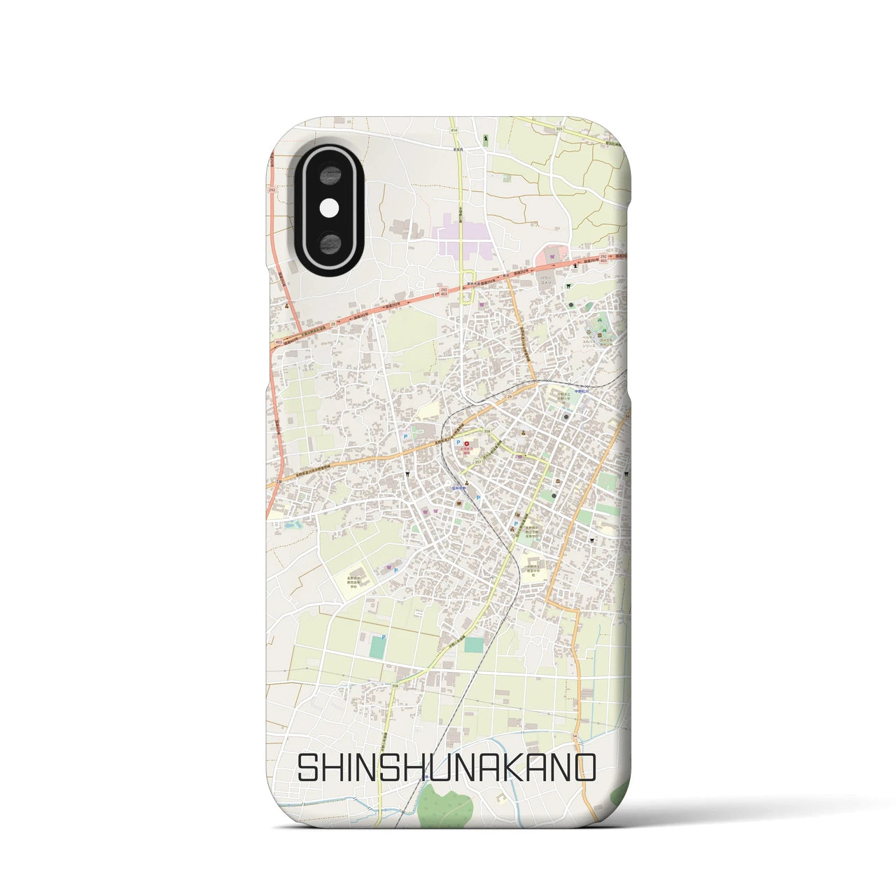 【信州中野(長野県)】地図柄iPhoneケース(バックカバータイプ)
