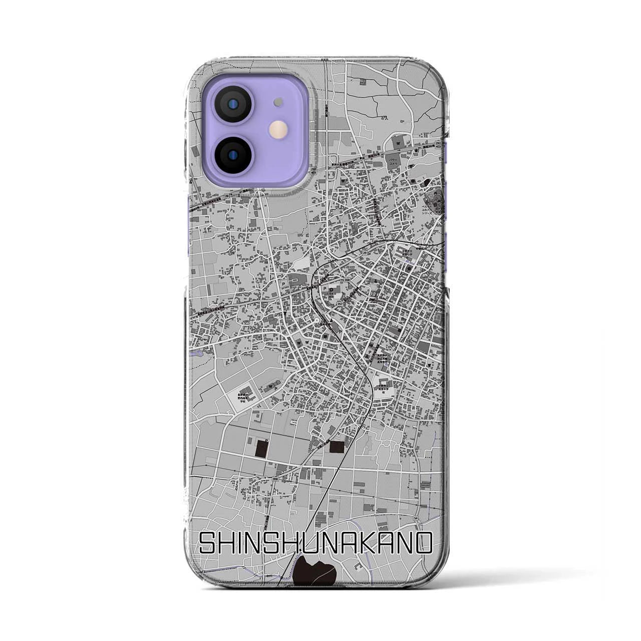 【信州中野(長野県)】地図柄iPhoneケース(クリアタイプ)